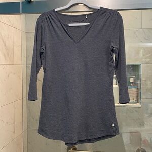 Toad&Co Charcoal Heather Gray Tunic Top with back pleat